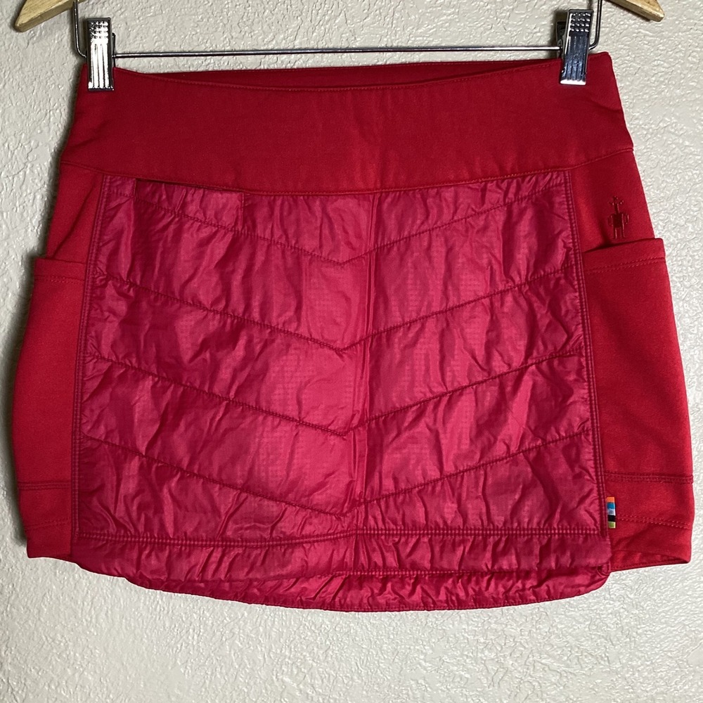 Smartwool Smartloft 60 Insulated Merino Wool Skirt Red Quilted Pockets Womens XS